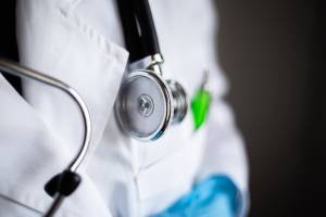 closeup of practical nurse scrubs