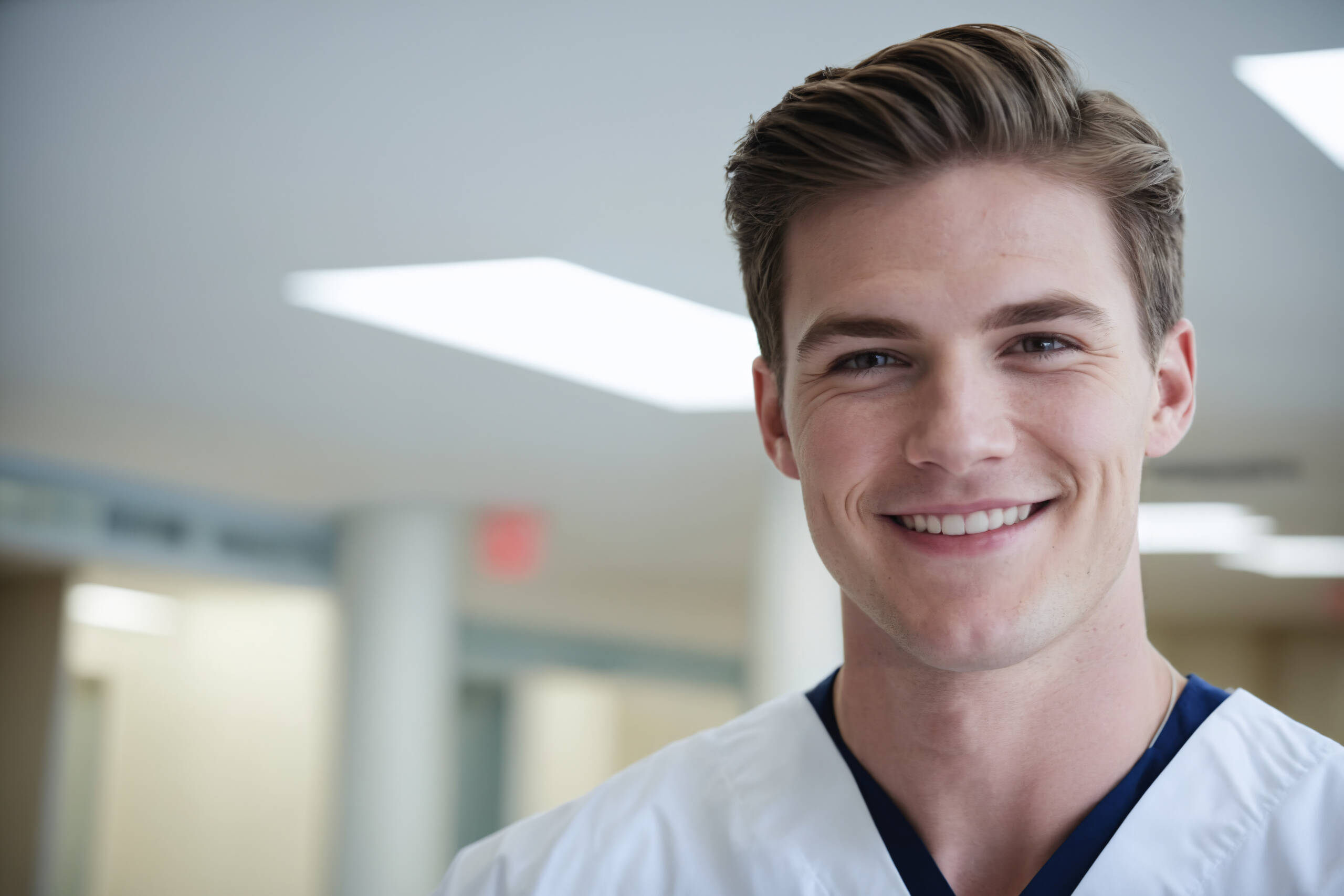 A caucasion male licensed practical nurse